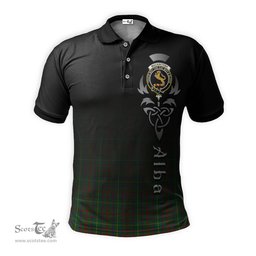 ScotsTee Shop Scottish MacKintosh Hunting Clan Crest Tartan Polo Shirt Featuring Alba Gu Brath Scotland Forever and Ever Celtic Cross