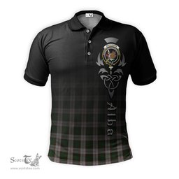 ScotsTee Shop Scottish MacKinnon Dress Clan Crest Tartan Polo Shirt Featuring Alba Gu Brath Scotland Forever and Ever Celtic Cross