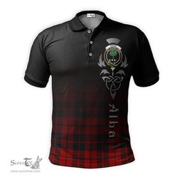 ScotsTee Shop Scottish Hogg Clan Crest Tartan Polo Shirt Featuring Alba Gu Brath Scotland Forever and Ever Celtic Cross