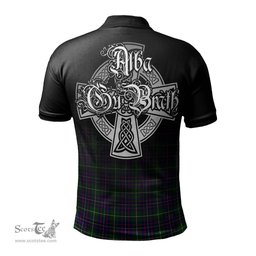 ScotsTee Shop Scottish Inglis Modern Clan Crest Tartan Polo Shirt Featuring Alba Gu Brath Scotland Forever and Ever Celtic Cross