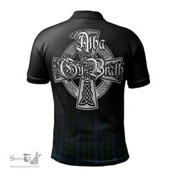 ScotsTee Shop Scottish MacIntyre Clan Crest Tartan Polo Shirt Featuring Alba Gu Brath Scotland Forever and Ever Celtic Cross
