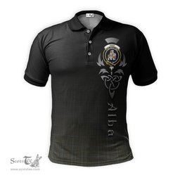 ScotsTee Shop Scottish Haig Clan Crest Tartan Polo Shirt Featuring Alba Gu Brath Scotland Forever and Ever Celtic Cross