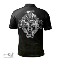 ScotsTee Shop Scottish MacFie Hunting Clan Crest Tartan Polo Shirt Featuring Alba Gu Brath Scotland Forever and Ever Celtic Cross