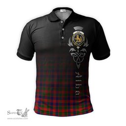 ScotsTee Shop Scottish Gow Modern Clan Crest Tartan Polo Shirt Featuring Alba Gu Brath Scotland Forever and Ever Celtic Cross