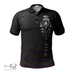 ScotsTee Shop Scottish MacDonald of Clan Ranald Modern Clan Crest Tartan Polo Shirt Featuring Alba Gu Brath Scotland Forever and Ever Celtic Cross