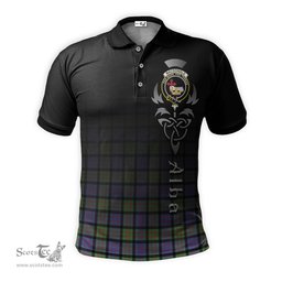 ScotsTee Shop Scottish MacDonald Ancient Clan Crest Tartan Polo Shirt Featuring Alba Gu Brath Scotland Forever and Ever Celtic Cross