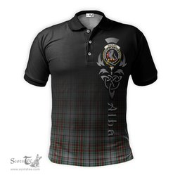 ScotsTee Shop Scottish MacBain Dress Clan Crest Tartan Polo Shirt Featuring Alba Gu Brath Scotland Forever and Ever Celtic Cross