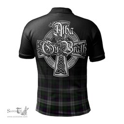 ScotsTee Shop Scottish MacCallum Dress Clan Crest Tartan Polo Shirt Featuring Alba Gu Brath Scotland Forever and Ever Celtic Cross