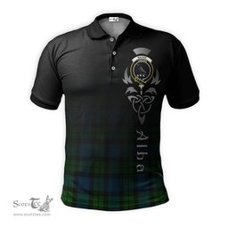 ScotsTee Shop Scottish MacKie Clan Crest Tartan Polo Shirt Featuring Alba Gu Brath Scotland Forever and Ever Celtic Cross