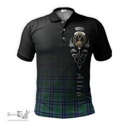 ScotsTee Shop Scottish Keith Ancient Clan Crest Tartan Polo Shirt Featuring Alba Gu Brath Scotland Forever and Ever Celtic Cross
