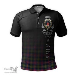 ScotsTee Shop Scottish Logan Modern Clan Crest Tartan Polo Shirt Featuring Alba Gu Brath Scotland Forever and Ever Celtic Cross