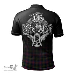 ScotsTee Shop Scottish Logan Modern Clan Crest Tartan Polo Shirt Featuring Alba Gu Brath Scotland Forever and Ever Celtic Cross