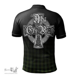 ScotsTee Shop Scottish MacIver Hunting Clan Crest Tartan Polo Shirt Featuring Alba Gu Brath Scotland Forever and Ever Celtic Cross
