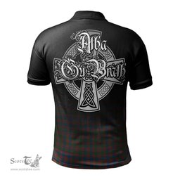 ScotsTee Shop Scottish MacIntyre Ancient Clan Crest Tartan Polo Shirt Featuring Alba Gu Brath Scotland Forever and Ever Celtic Cross