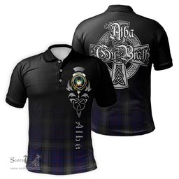 ScotsTee Shop Scottish Kinnaird Clan Crest Tartan Polo Shirt Featuring Alba Gu Brath Scotland Forever and Ever Celtic Cross