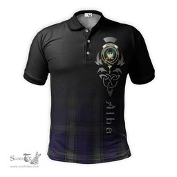 ScotsTee Shop Scottish Kinnaird Clan Crest Tartan Polo Shirt Featuring Alba Gu Brath Scotland Forever and Ever Celtic Cross