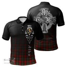 ScotsTee Shop Scottish MacGregor Clan Crest Tartan Polo Shirt Featuring Alba Gu Brath Scotland Forever and Ever Celtic Cross