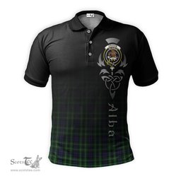 ScotsTee Shop Scottish Graham of Montrose Clan Crest Tartan Polo Shirt Featuring Alba Gu Brath Scotland Forever and Ever Celtic Cross