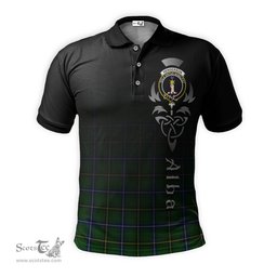 ScotsTee Shop Scottish Henderson Modern Clan Crest Tartan Polo Shirt Featuring Alba Gu Brath Scotland Forever and Ever Celtic Cross