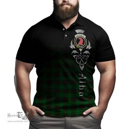 ScotsTee Shop Scottish Halkerston Clan Crest Tartan Polo Shirt Featuring Alba Gu Brath Scotland Forever and Ever Celtic Cross