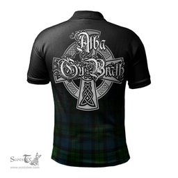 ScotsTee Shop Scottish MacKay Modern Clan Crest Tartan Polo Shirt Featuring Alba Gu Brath Scotland Forever and Ever Celtic Cross