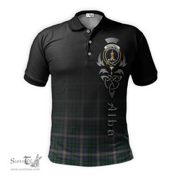 ScotsTee Shop Scottish MacDowall Clan Crest Tartan Polo Shirt Featuring Alba Gu Brath Scotland Forever and Ever Celtic Cross