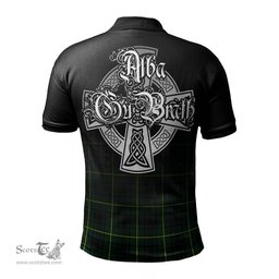 ScotsTee Shop Scottish MacArthur Modern Clan Crest Tartan Polo Shirt Featuring Alba Gu Brath Scotland Forever and Ever Celtic Cross