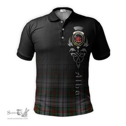 ScotsTee Shop Scottish MacDuff Dress Clan Crest Tartan Polo Shirt Featuring Alba Gu Brath Scotland Forever and Ever Celtic Cross