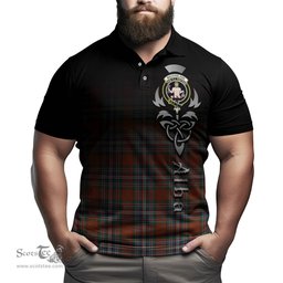 ScotsTee Shop Scottish MacFarlane Ancient Clan Crest Tartan Polo Shirt Featuring Alba Gu Brath Scotland Forever and Ever Celtic Cross