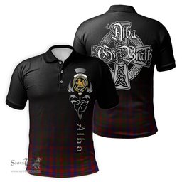 ScotsTee Shop Scottish Gow Clan Crest Tartan Polo Shirt Featuring Alba Gu Brath Scotland Forever and Ever Celtic Cross