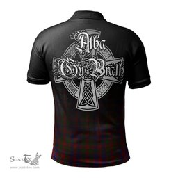 ScotsTee Shop Scottish Gow Clan Crest Tartan Polo Shirt Featuring Alba Gu Brath Scotland Forever and Ever Celtic Cross
