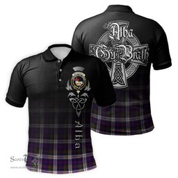 ScotsTee Shop Scottish MacDonald Dress Modern Clan Crest Tartan Polo Shirt Featuring Alba Gu Brath Scotland Forever and Ever Celtic Cross