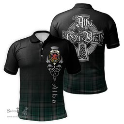 ScotsTee Shop Scottish Kelly of Sleat Hunting Clan Crest Tartan Polo Shirt Featuring Alba Gu Brath Scotland Forever and Ever Celtic Cross