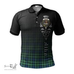 ScotsTee Shop Scottish Graham of Montrose Ancient Clan Crest Tartan Polo Shirt Featuring Alba Gu Brath Scotland Forever and Ever Celtic Cross