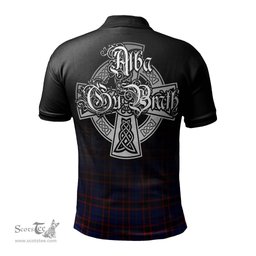ScotsTee Shop Scottish Home Modern Clan Crest Tartan Polo Shirt Featuring Alba Gu Brath Scotland Forever and Ever Celtic Cross