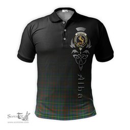 ScotsTee Shop Scottish MacKintosh Hunting Ancient Clan Crest Tartan Polo Shirt Featuring Alba Gu Brath Scotland Forever and Ever Celtic Cross