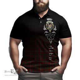 ScotsTee Shop Scottish MacKinnon Clan Crest Tartan Polo Shirt Featuring Alba Gu Brath Scotland Forever and Ever Celtic Cross