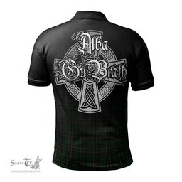 ScotsTee Shop Scottish MacAlpin Clan Crest Tartan Polo Shirt Featuring Alba Gu Brath Scotland Forever and Ever Celtic Cross