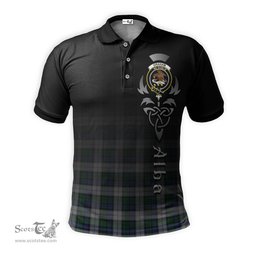 ScotsTee Shop Scottish Graham Dress Clan Crest Tartan Polo Shirt Featuring Alba Gu Brath Scotland Forever and Ever Celtic Cross