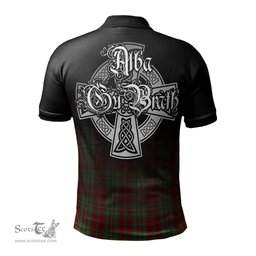ScotsTee Shop Scottish Leask Clan Crest Tartan Polo Shirt Featuring Alba Gu Brath Scotland Forever and Ever Celtic Cross