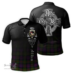 ScotsTee Shop Scottish MacDonald Clan Crest Tartan Polo Shirt Featuring Alba Gu Brath Scotland Forever and Ever Celtic Cross