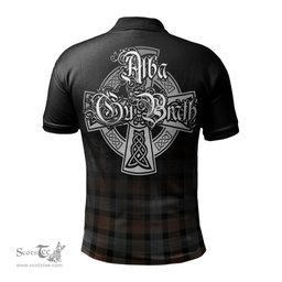 ScotsTee Shop Scottish Gunn Weathered Clan Crest Tartan Polo Shirt Featuring Alba Gu Brath Scotland Forever and Ever Celtic Cross