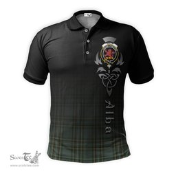 ScotsTee Shop Scottish Kelly Dress Clan Crest Tartan Polo Shirt Featuring Alba Gu Brath Scotland Forever and Ever Celtic Cross