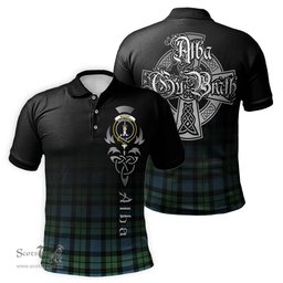 ScotsTee Shop Scottish MacKay Ancient Clan Crest Tartan Polo Shirt Featuring Alba Gu Brath Scotland Forever and Ever Celtic Cross