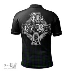 ScotsTee Shop Scottish MacEwen Clan Crest Tartan Polo Shirt Featuring Alba Gu Brath Scotland Forever and Ever Celtic Cross