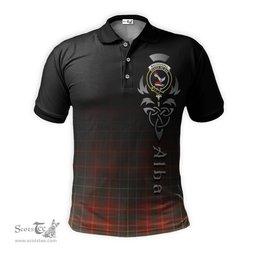 ScotsTee Shop Scottish MacDougall Ancient Clan Crest Tartan Polo Shirt Featuring Alba Gu Brath Scotland Forever and Ever Celtic Cross