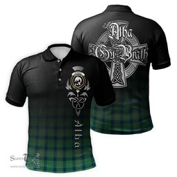 ScotsTee Shop Scottish Kennedy Ancient Clan Crest Tartan Polo Shirt Featuring Alba Gu Brath Scotland Forever and Ever Celtic Cross