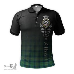 ScotsTee Shop Scottish Kennedy Ancient Clan Crest Tartan Polo Shirt Featuring Alba Gu Brath Scotland Forever and Ever Celtic Cross