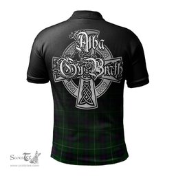ScotsTee Shop Scottish MacDonald of The Isles Clan Crest Tartan Polo Shirt Featuring Alba Gu Brath Scotland Forever and Ever Celtic Cross