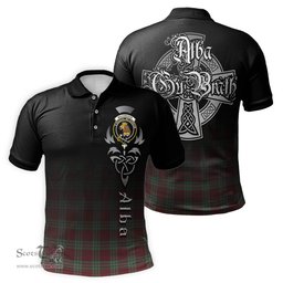 ScotsTee Shop Scottish MacGregor Hunting Ancient Clan Crest Tartan Polo Shirt Featuring Alba Gu Brath Scotland Forever and Ever Celtic Cross